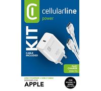 Cellularline - Charger Kit 20w Per iPhone 15 Achiphkitc2cpd20ww-bianco CELLULARLINE