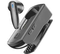 cellularline | CLIP PRO | Auricolare Bluetooth Mono con Base di Ricarica con Clip - Total Play Time 30h - Charging Time 1.5h - Tasto di Risposta - Tasti Regolazione Volume - Nero