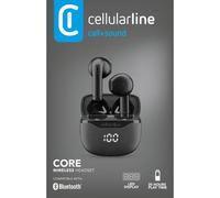 Cellularline Core Auricolare Bluetooth TWS con custodia di ricarica e display led