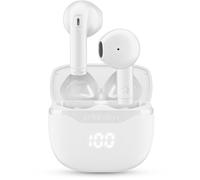 cellularline CORE Auricolari Bluetooth True Wireless con Custodia di Ricarica, Display LED, 16 Ore Play Time, Controlli Touch, Autopairing - Bianco