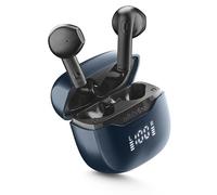 cellularline CORE PRO Auricolari Bluetooth con ENC e 4 Microfoni, Multipoint Technology, Display LED, Autopairing, 30 Ore di Autonomia, Nero