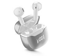 cellularline CORE PRO Auricolari Bluetooth con ENC e 4 Microfoni, Multipoint Technology, Display LED, Autopairing, 30 Ore di Autonomia, Bianco