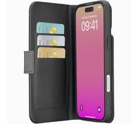 cellularline - Cover Book Agenda Nera - Custodia a libro in eco-pelle nera - Compatibile con iPhone 17 - Chiusura magnetica - RFID&NFC Block