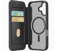 cellularline - Daily Mag - Custodia a libro con retro rigido semitrasparente - Compatibile con iPhone 17 - Compatibile con ecosistema Magsafe® - Dotata di 2 slot porta carte - Nero