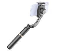 Cellularline FREEMOTION Gimbal 3 in 1 con Stabilizzatore Anti-Shake Intelligente, Selfie Stick, Treppiede, Telecomando Bluetooth, Alluminio, Riprese Verticali e Orizzontali, Nero