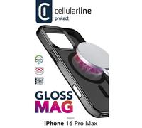 CELLULARLINE Custodia Gloss Mag, COVER MAGSAFE per Apple iPhone 16 Pro Max ,Nero