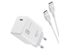 Cellularline Kit Caricabatterie USB-C 40W PD + Cavo 100cm - Ricarica Rapida per iPhone Serie 17, iPad Pro 2025, MacBook - Bianco
