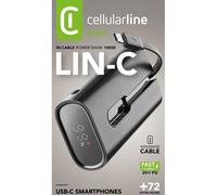 POWER BANK CELLULARLINE 10000mAh con cavo USB-C