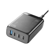Cellularline - Multipower Desk GaN 130W - Caricabatterie da Rete 4 Porte Ultracompatto - 3 USB-C e 1 USB-A - Tecnologia GaN - Per Smartphone, Tablet e Laptop - Nero
