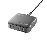 Cellularline | MULTIPOWER MAGNUS 100W | Caricabatterie da rete 4 porte GaN 100W - 2 porte USB da 18W e 2 porte USB-C da 100W