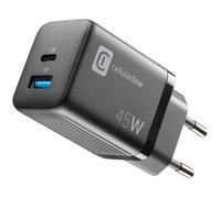 Cellularline | Caricabatterie da Rete Multipower Micro | Super Fast Charger 45W con 2 Porte USB-C - Dotato di Tecnologia Gan - Compatibile con Smartphone, iPhone, Tablet, iPad, Laptop e MacBook