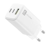 cellularline - Multipower Trio Port 65W - Caricabatteria da Rete - per Tablet, Smartphones And Laptop - Output: 65W - 3 Porte: USB + USB-C + USB-C - Bianco