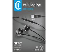 Cellularline ORBIT Auricolare a capsula con microfono, remote control e connettore USB-C Nero