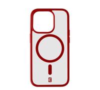 cellularline - Pop Mag - iPhone 15 Pro - Custodia Trasparente con Bordi Colorati Compatibile con Ecosistema MagSafe - Bordi, Tasti e Connettori Protetti - Rosso