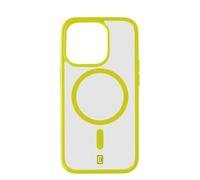 cellularline - Pop Mag - iPhone 15 Pro - Custodia Trasparente con Bordi Colorati Compatibile con Ecosistema MagSafe - Bordi, Tasti e Connettori Protetti - Lime
