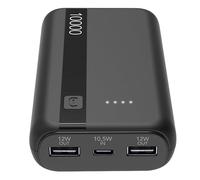 Cellularline Power Bank 10000 mAh con USB-C In/Out + 2 Porte USB-A - Ricarica Multipla e LED Indicatore - Nero