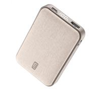 Cellularline GLAM PD 10000 Power Bank 10000mAh con Display LCD, Ricarica Rapida 20W, 3 Porte USB-C I/O 18W, Output 18W, Finiture in Tessuto, per Smartphone, Bianco