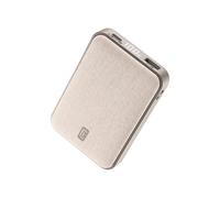 Cellularline GLAM PD 10000 Power Bank 10000mAh con Display LCD, Ricarica Rapida 20W, 3 Porte USB-C I/O 18W, Output 18W, Finiture in Tessuto, per Smartphone, Bianco