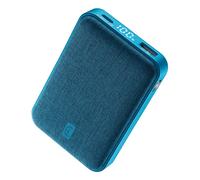 Cellularline GLAM PD 10000 Power Bank 10000mAh con Display LCD, Ricarica Rapida 20W, 3 Porte USB-C I/O 18W, Output 18W, Finiture in Tessuto, per Smartphone, Blu