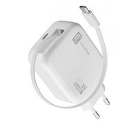 Cellularline Retractable Power 65W Caricabatterie da rete 65W con cavo retrattil