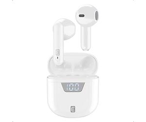 cellularline S uffiette Auricolari Bluetooth 5.0 Bianco | HiFi Stereo, Custodia di ricarica, Autonomia Totale di 15 Ore, Ricarica 2 Ore, Portata 10 Mt