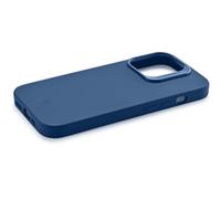 cellularline - Sensation+ per iPhone 15 - Custodia Rigida in Silicone con Finitura Morbida Senza Effetto Grip - Bordi, Tasti, Fotocamera e Connettori Protetti - Blu