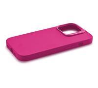 cellularline - Sensation+ per iPhone 15 - Custodia Rigida in Silicone con Finitura Morbida Senza Effetto Grip - Bordi, Tasti, Fotocamera e Connettori Protetti - Rosa