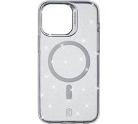 cellularline - Sparkle Mag - iPhone 15 Pro Max - Custodia Trasparente con Finishing Glitterato Compatibile con Ecosistema MagSafe - Bordi, Tasti e Connettori Protetti - Rosso