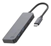 Cellularline HUB STARTER, Hub 4 porte, Ricarica e Trasferimento Dati, Elegante e resistente, 2 porte USB-A e 1 tipo C per dati e carica, Porta USB-C Power Delivery fino a 100W, Grigio metallico