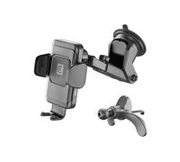 Cellularline Hug Air Pro - Wireless Smartphones Supporto smartphone da auto elettronico con carica wireless Nero