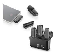 Cellularline Talk Pro Microfono Wireless USB-C per Videochiamate, Vlog e Contenuti Creativi, con Plug and Play, ENC per Riduzione Rumore, Autonomia 6 Ore, Cuffie Monitor incluse