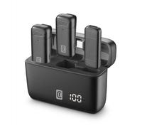 Cellularline Talk Pro Microfono Wireless USB-C per Videochiamate, Vlog e Contenuti Creativi, con Plug and Play, ENC per Riduzione Rumore, Autonomia 6 Ore, Cuffie Monitor incluse