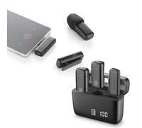 cellularline Talk Pro Microfono Wireless USB-C per Videochiamate, Vlog e Contenuti Creativi, con Plug and Play, ENC per Riduzione Rumore, Autonomia 6 Ore, Cuffie Monitor incluse