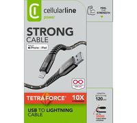 Cellularline EXTREME CABLE - Lightning Cavo USB ultra resistente Grigio/Nero