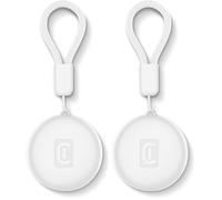 Cellularline TRACY TAG Bianco per Android, Mini Smart Tracker con App Trova il Mio Dispositivo di Google, Compatibile con Accessori AirTag, Batteria Sostituibile (Confezione da 2)