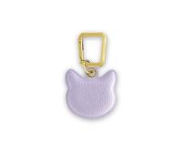 cellularline UNTAGS - Charm Gatto - Materiale Effetto Pelle - Ciondolo per Smartphone, Portachiavi con Moschettone in Metallo Colore Oro Incluso - Lilla