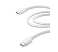 Cellularline USB Cable Home - USB-C||USB-C Cavo da USB a USB-C per la ricarica e sincronizzazione dati Bianco