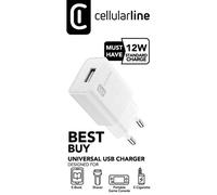 Cellularline Caricabatteria da rete ACHUSB12WSMLW 12W USB Bianco
