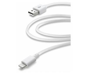 Cellularline USB Data Cable Home - Lightning Cavo per la ricarica e sincronizzazione dei dati, comodo per prese distanti. Bianco