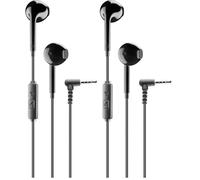 cellularline | VOICE CAPSULE | Auricolari a capsula con filo e microfono - Jack 3.5 mm - Colore Nero (Confezione da 2)