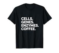 Cellule Geni Enzimi Caffè Divertente Insegnante di Scienze Laboratorio Biologia Maglietta