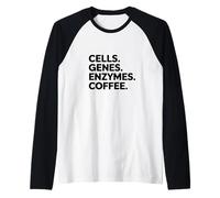 Cellule Geni Enzimi Caffè Divertente Insegnante di Scienze Laboratorio di Biologia Maglia con Maniche Raglan