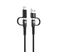 Celly 0G0G1 USBC4IN1BK A+C TO C+LIGHT CABLE 2M BK