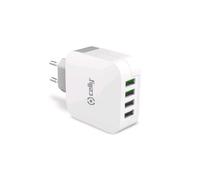 CELLY CARICABATTERIE DA RETE 2xUSB 1A + 2xUSB 2.4A COLORE GRIGIO/BIANCO