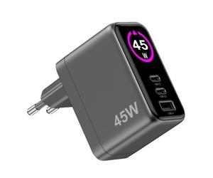 Celly Caricabatterie TCSCREEN2C1A45W TC 2C1 A 45W WITH SCREEN