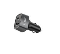 Celly, Caricatore Auto 65W con Porte USB-C e USB-A Power Delivery, Ricarica Rapida e Sicura per Smartphone e Tablet, Compatibile con Auto e Camion 12-24V