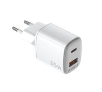 Celly UPTC1USB1USBC35, Caricatore con porte USB C e USB A 35 Watt, Caricabatterie Multiplo con Tecnologia GaN, Compatto e Potente, Alimentatore per Smartphone e Tablet dei Maggiori Produttori