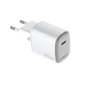Celly Caricatore da parete USB-C 45 W con tecnologia GAN - Caricatore rapido compatto per smartphone e tablet - bianco
