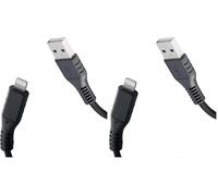 Celly, Cavo con Connettori USB e Lightning Linea Black Label, Cavo in PVC con Ricarica Rapida, Cavo di 2 metri di Lunghezza, Fino a 2,4 A di Potenza in Uscita, Nero (Confezione da 2)