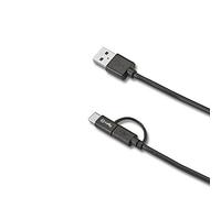 Celly Cavo dati MicroUSB con Adattatore USB Type-C, Nero
